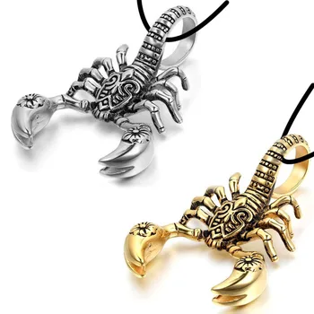 Mados Aukso Žmogus Moterų Asmenybės Skorpionų Karalius Karoliai Pakabukas Antikvarinis Choker Gyvūnų, Vabzdžių Papuošalai Odos Lyno Ilgis 50cm