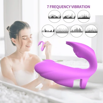G Spot Piršto Vibratorius Clit Stimuliatorius Moterims 7 Stiprios Vibracijos Režimus, Dvigubos Stimuliacijos Sekso Žaislai Poroms Vandeniui Ramioje