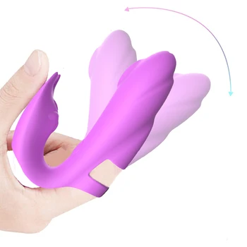 G Spot Piršto Vibratorius Clit Stimuliatorius Moterims 7 Stiprios Vibracijos Režimus, Dvigubos Stimuliacijos Sekso Žaislai Poroms Vandeniui Ramioje