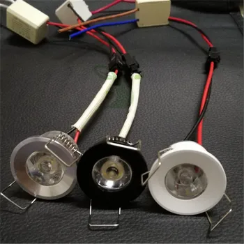 LED Mini Downlight Pagal Kabineto Vietoje Šviesos 1W Lubų Nišoje Lempos AC85-265V Pritemdomi Žemyn šviesos nemokamas pristatymas