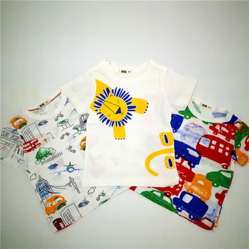 3pcs/daug 2-10 metų trumparankoviai marškinėliai Classic Balta spalva vasaros vaikų, vaikams, cartoon spausdinti