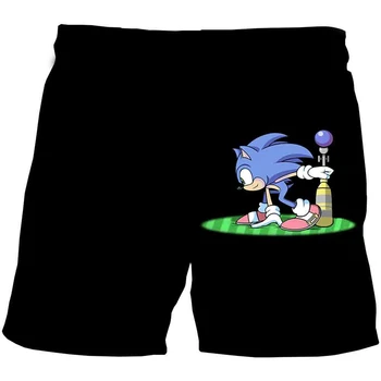 Sonic the Hedgehog Vaikams, Cartoon poliesteris šortai Ziajać Mados sonic šortai Vaikams, cartoon šortai Mados Kelnės vasarą šortai