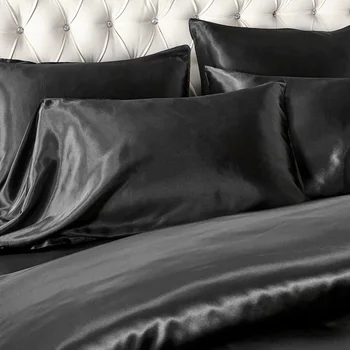 Satino patalynės komplektas šalikas patalynės komplektas antklode padengti paklode pagalvė, Antklodė padengti Single/Double/Karalienės Dydžio Dygsniuotas
