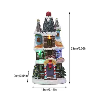 Kalėdų Žėrintis LED Namas Dažytos Modelius Salono Kalėdų Dekoracijos Kalėdų Ornamentu Dovanos Laimingų Naujųjų Metų
