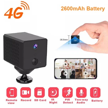 CB72 4G Kamera SIM Kortelės Smart IP Kameros 1080P Mini Baterijos vaizdo Kamera Kūdikio stebėjimo ir SPINDULIŲ Naktinio Matymo Priežiūros PIR Žmogaus Aptikimo