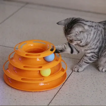 Aukščiausios Kokybės Funny Cat Pet Žaislas Kačių Žaislai Žvalgybos Triple Play Disc Katė Žaislas, Kamuoliai, Kamuolys, Žaislai, Gyvūnai Žalia Oranžinė