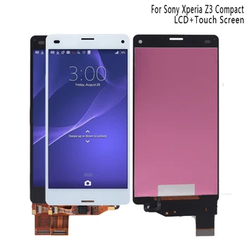 Sony Xperia Z3 kompaktiškas D5803 D5833 LCD Ekranas skaitmeninis keitiklis Jutiklis Stiklo plokštės Z3 mini komplektuojami su Rėmo Telefono Dalys, LCD
