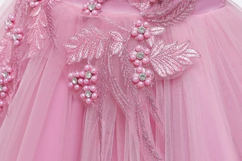 2019 Naujas Vasaros Gėlių Mergaičių Vestuves Gimtadienis Suknelė Princesė Suknelė Mergaitėms Tutu vestido Kūdikiams, Vaikams, Didelis Lankas Elegantiška Suknelė