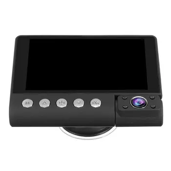 Nuostabiai Sukurta Patvarus C9 3 Objektyvo Automobilių DVR Kamera, 4 colių LCD 1080p infraraudonųjų SPINDULIŲ Naktinio Matymo Brūkšnys Kamera, Diktofonas