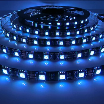 LED Juosta 5050 Juoda/Balta PCB DC12V Lanksti LED Lemputė 60 LED/m 5m/daug RGB 5050 LED Juosta.5m/daug