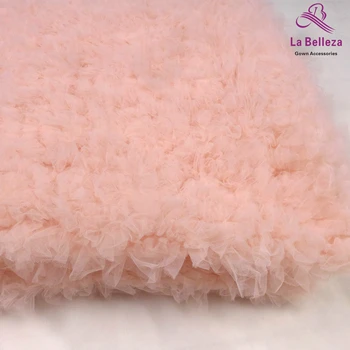 La Belleza 1 kiemas Rožinis Mados stryle Turkis 3D mesh siuvinėjimo vestuvių/suknelė nėrinių audinio 47