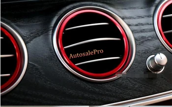 Aliuminio Konsolė priekiniai Dashbaord Vidinis Raudonos Oro Ventiliacijos Angos Žiedas Dangtelis 8pcs Mercedes Benz E Klasės W213 2016 2017