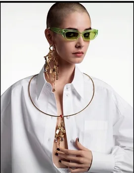 Naujas prabangos prekės siauras rėmas modernus retro akiniai nuo saulės moters žavesio tendencija želė spalva UV400 akiniai nuo saulės Oculos De Sol