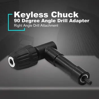 90 Laipsnių stačiu Kampu Keyless Chuck Belaidžius Poveikio Gręžimo Adapteris Tvirtinimo 8mm Hex Karka