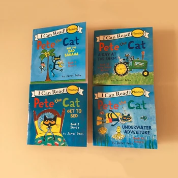 12Books/set 13x13cm Knygelių Vaikams, Vaikų, Kūdikių anglų Pete Katė Serijos Knygelėse Vaiko IQ EQ Mokymo Miegą Istorija