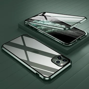 360 Visas Apsaugos Magnetinio Dvigubo Stiklo Atveju iPhone 6 6s 7 8 SE Plus 