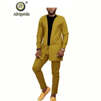 2019 Afrikos apranga vyrams dashiki drabužiai, spausdinimo top marškinėliai+ziajać nustatyti 2 gabalas tinka tradicinių palaidinė heidi bazin AFRIPRIDE S1916009