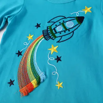 Šokinėja metrų Berniukų Marškinėliai Kūdikiams, vaikams, Drabužiai Berniukams ilgomis Rankovėmis marškinėliai Automobilių Camiseta Roupas Infantis didmeninė 7238