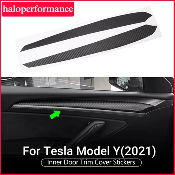 Tesla Automobilių Durų apdaila Įklija, Tesla Model Y Anglies Pluošto 2021 Nauja Patobulinta Apsauga Kino tesla model y priedai