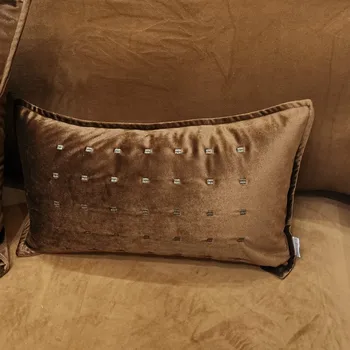 DUNXDECO Pagalvėlė Padengti Dekoratyvinės Pagalvės užvalkalą Šiuolaikinės Paprasta Dot Siuvinėjimo Minkštas Aksominis Meno Namo Kambaryje Sofa-lova, Kėdės Coussin