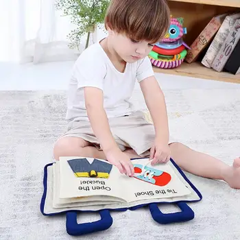 Montessori Žaislai Vaikams 1-3 Metų amžiaus Kūdikių Ankstyvojo Mokymosi Švietimo 3D Tylus Audinys Veikla, Istorija, Knygos, skirtos Kūdikiams, Dovanos