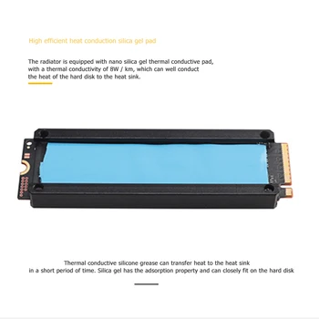 M2 SSD Heatsink Aušintuvo Temperatūra OLED Skaitmeninis Ekranas M. 2280 2 NVME SSD (Solid State Standžiojo Disko Radiatoriaus Šilumos Šilumos Padas