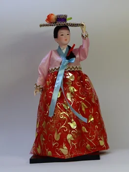 Korėjos Stiliaus Lėlės Dervos Amatų Suvenyras Namų Puošybai Rytų Tradicinė korėjiečių Hanbok Lėlės Dekoro Meno Dovana Amatų L231