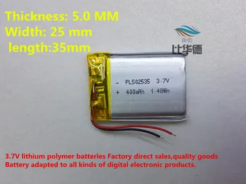 (nemokamas pristatymas)Baterijos factory outlet 502035 400 mah ličio jonų polimerų baterija kokybės prekių