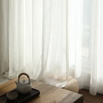 Šiaurės Medvilnės ir Lino Užuolaidų Tiulio Užuolaidos Japonų Stiliaus Šviežių Juostele Spalvingas Miegamasis Vien Dekoratyvinis Balkonas Siūlai M170#5