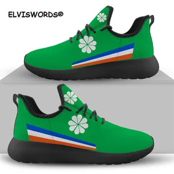 ELVISWORD Mados Sala Kwajalein Vėliava, Prekės Dizainas Butai, Batai Moterims 2020 Laisvalaikio Sportbačiai Green Lace-up Mados Zapatos Mujer