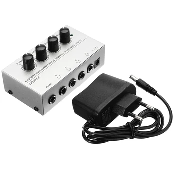 HA400 Ultra-Kompaktiškas 4 Kanalų Mini Audio Stereo Ausinių Stiprintuvas Amp Microamp Stiprintuvo su ES Maitinimo Adapteris