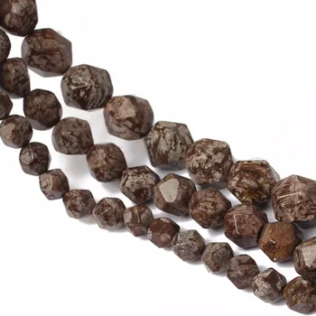 Briaunotas ruda Alebastras Karoliukai 15inches natūralaus akmens karoliukai, papuošalai priėmimo 6/8/10mm granules, 