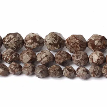 Briaunotas ruda Alebastras Karoliukai 15inches natūralaus akmens karoliukai, papuošalai priėmimo 6/8/10mm granules, 
