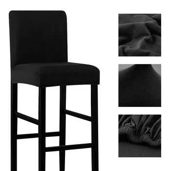 Aukšta Kėdė Kėdė Sėdynių užvalkalai vientisos Spalvos Ruožas Spandex Baro Kėdė Padengti Slipcover Baras Pokylių Vestuves Valgomasis