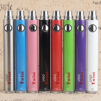 5vnt/daug UGO Twist baterija elektroninių cigarečių pusėje mokestis evod twist 3.3-4.8 Kintamos Įtampos 650/900mah baterijas vape pen
