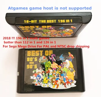 2018 !!! 196 in 1 multi žaidimai tešlą nei 112 1 ir 126 1 Sega Mega Drive PAL ir NTSC lašas laivybos