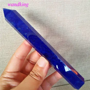 16cm) kvarco kristalo lazdelė, mėlyna stintos dekoratyvinis krištolo kristalų chakra lazdelė akmenų ir kristalų