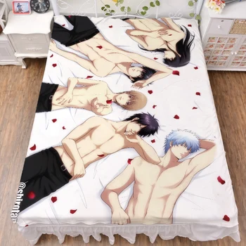 Anime GINTAMA simbolių, Sakata Gintoki & Shimura Shinpachi lova pieno pluošto lakštai & flanelė antklodė vasaros antklodė 150x200cm