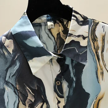 Rudens/Žiemos 2020 Naujas Mados Vakarų Stiliaus Prarasti Laukinių Abstrakčiai Dažai, Tapyba Spausdinti Satino Marškinėliai Moterims ilgomis rankovėmis Viršuje UK348