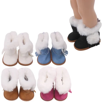 18 colių Mergaičių lėlės batai Žiemą pliušinis batai Amerikos naujagimių batų žaislai tinkami 43 cm kūdikių lėlės s207