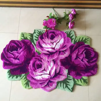 Nemokamas pristatymas rankų darbo 4 rose meno kilimas, miegamojo/naktiniai meno kilimų romantiška rožė