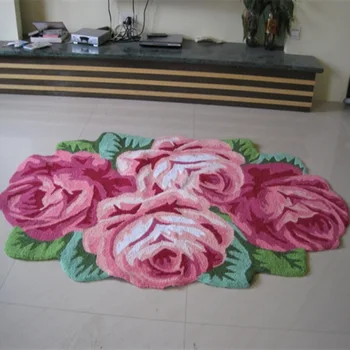 Nemokamas pristatymas rankų darbo 4 rose meno kilimas, miegamojo/naktiniai meno kilimų romantiška rožė