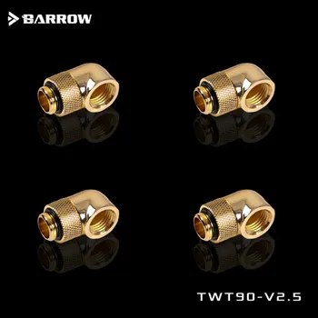 4PCS barrow vandeniu aušinamas G1 / 4 jungtis juoda / ryškus / balta / aukso 90 laipsnių pasukama bendras swivel alkūnė TWT90-v2.5
