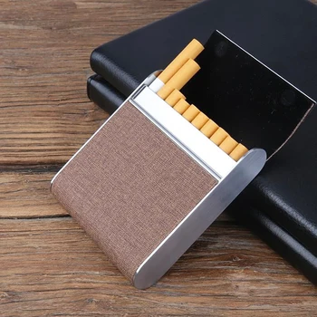 Cigarečių Atveju Nerūdijančio Plieno Cigarečių Dėžutė Kišenėje Ir Cigarų Laikymo Konteineris Tabako Turėtojas Rūkymo Reikmenys Prietaisai Vyrams