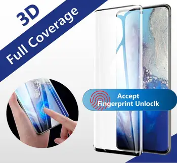 10vnt/Daug 3D Išlenkti Atveju, Draugiškas Grūdintas Stiklas Samsung S20 Ultra S10 5G S9 Plus Pastaba 10 + 9 Visiškai Padengti Screen Protector