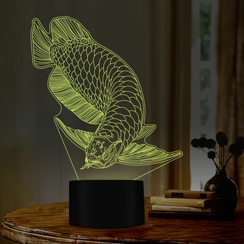 Aukso žuvys arowana dizaino Naktį naktys 7 besikeičiančias Spalvas naktį lempa puiki dovana sportininkų draugas kambario dekoro festivalio dovana