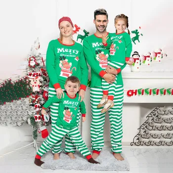 Kalėdų Atsitiktinis Šeimos Pižama Nustatyti Santa Claus Spausdinti Tėvų-vaikų Sleepwear Kalėdos, Komplektai, Vaikams, Tėtis, Mama Atitikimo Šeimos naktiniai drabužiai