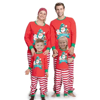 Kalėdų Atsitiktinis Šeimos Pižama Nustatyti Santa Claus Spausdinti Tėvų-vaikų Sleepwear Kalėdos, Komplektai, Vaikams, Tėtis, Mama Atitikimo Šeimos naktiniai drabužiai