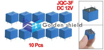 10 x JQC-3F DC 5 Smeigtukai SPST Galios Relė DC 12V Ritė 10A/125V AC 10A/28V