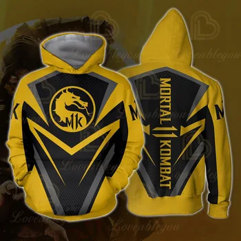 Mortal Kombat X Sub-Zero Skorpionas T-shirt Cosplay Kostiumas Vyrams, Moterims, Zip-up Hoodies Palaidinės Mortal Kombat Hoodies Striukės